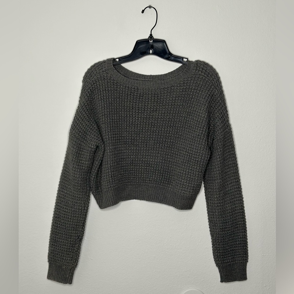 Dark gray cropped sweater